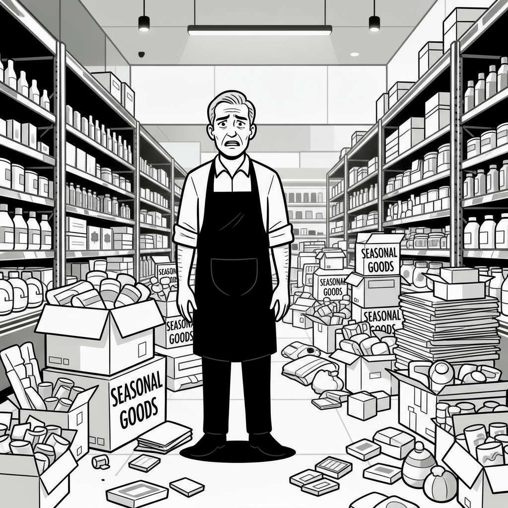 Messy stock retail scenario